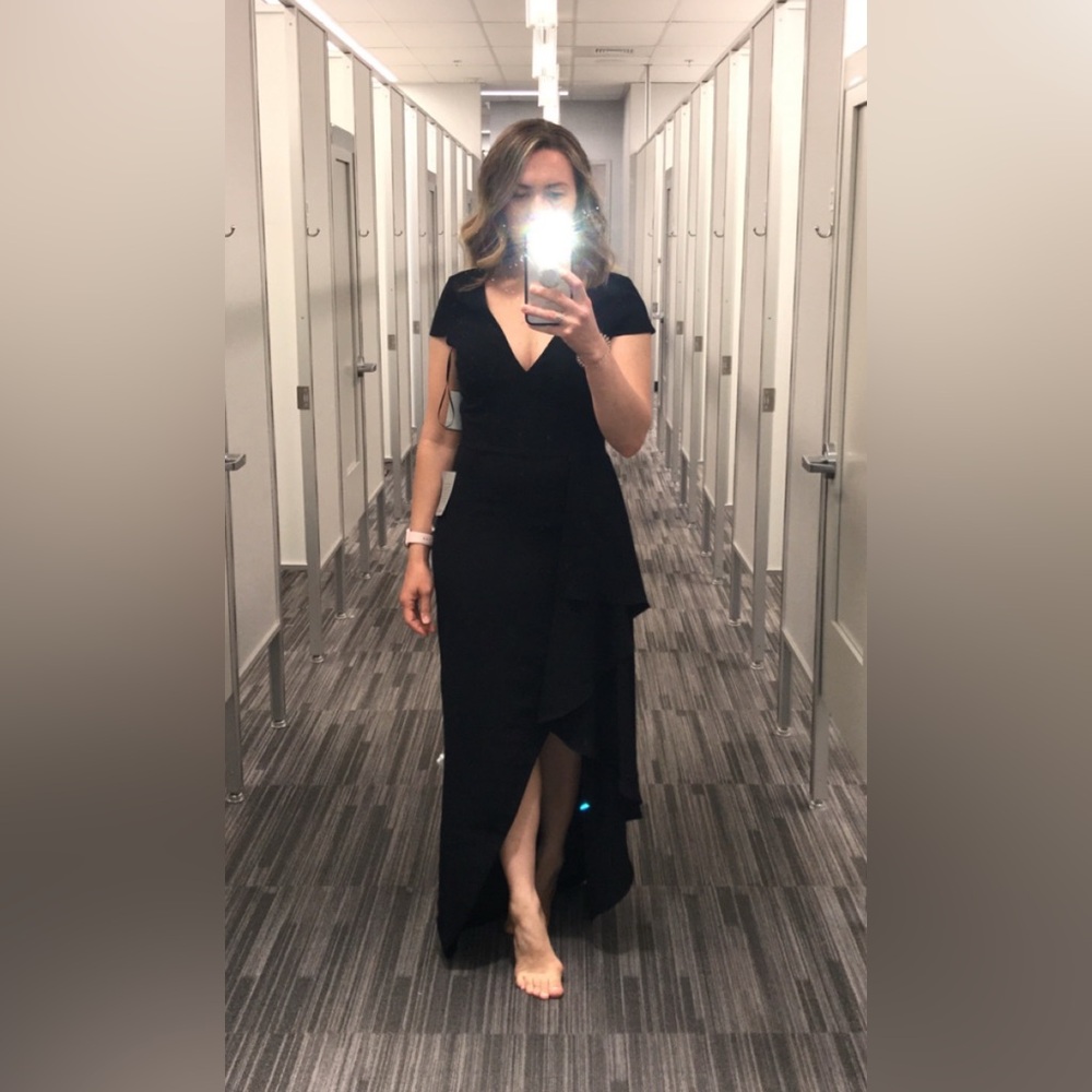 Dress the Population Black Asymmetrical Dress